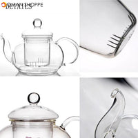 350ML-1000ML Heat Resistant Glass Teapot With Infuser Coffee Tea Leaf