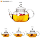 350ML-1000ML Heat Resistant Glass Teapot With Infuser Coffee Tea Leaf