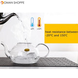 350ML-1000ML Heat Resistant Glass Teapot With Infuser Coffee Tea Leaf