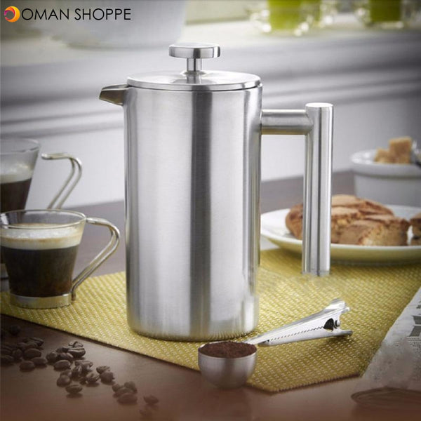 350ml Double Wall Stainless Steel Coffee Plunger French Press Tea Maker Handy Coffee Machine