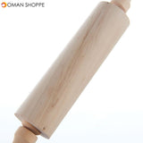 35cm Embossing Wooden Rolling Pin Baking Cookies Noodle Biscuit Fondant Cake Dough Engraved Roller Flower Star