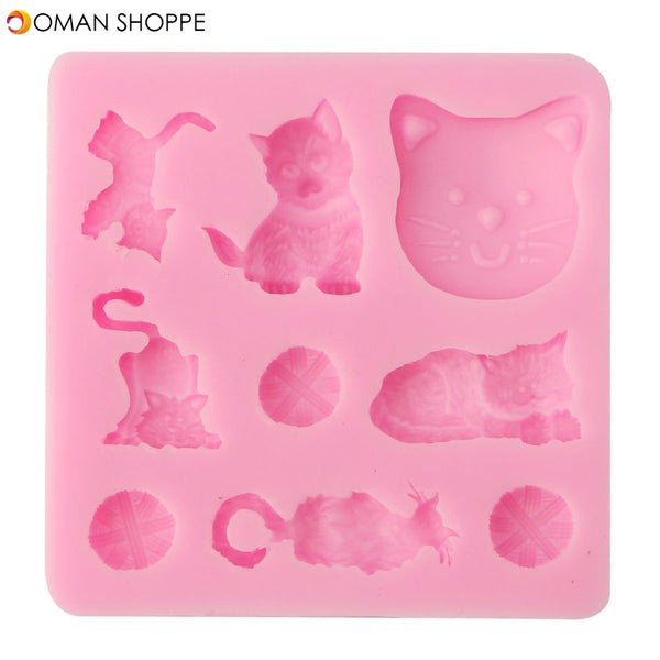 3D Cat Chocolate Candy Jelly Fondant Cake Tool Silicone Mold Baking Pan Bakeware Mould