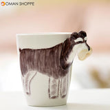 3D Ceramic Mug Pure Hand-painted Animal Cup Cartoon Cup Painted Coffee Mug