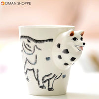 3D Ceramic Mug Pure Hand-painted Animal Cup Cartoon Cup Painted Coffee Mug