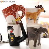 3D Ceramic Mug Pure Hand-painted Animal Cup Cartoon Cup Painted Coffee Mug