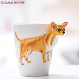 3D Ceramic Mug Pure Hand-painted Animal Cup Cartoon Cup Painted Coffee Mug