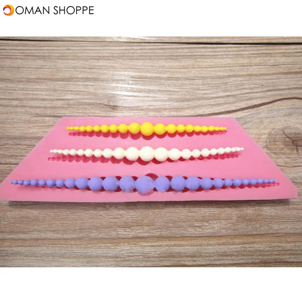 3D Pearl Necklace Silicone Fondant Mold Cake Decorating Mould