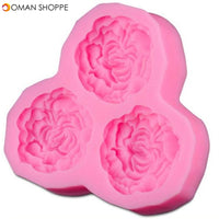 3D Silicone 3 Rose Flowers Fondant Cake Chocolate Mold Mould DIY Cake Decoration