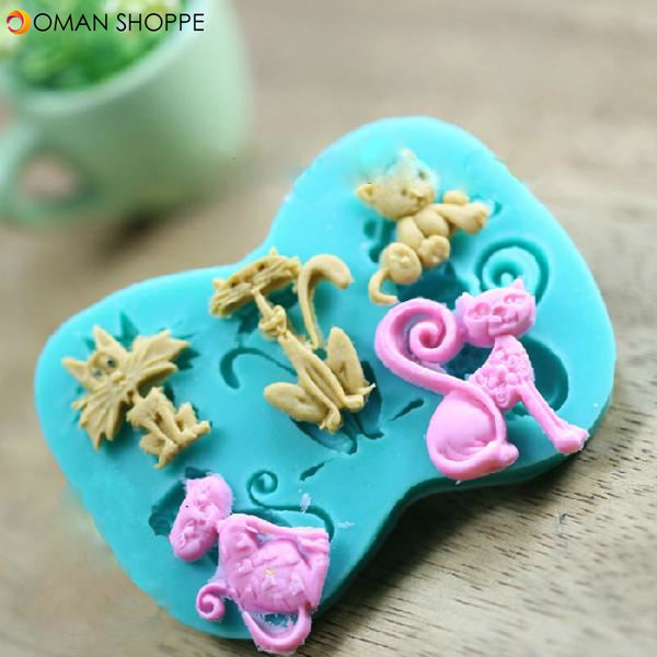 3D Silicone Cat Shape Cake Mold Fondant Cake Decoration