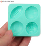 3D Silicone Football Basketball Fondant Mold Cake Sugar Chocolate Baking Tool Baking Mold