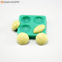 3D Silicone Football Basketball Fondant Mold Cake Sugar Chocolate Baking Tool Baking Mold