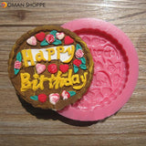 3D Silicone Happy Birthday Fondant Chocolate Mold Mould Cake Decoration