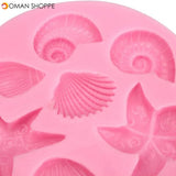 3D Silicone Sea Shells Starfish Sea Snail Fondant Cake Chocolate Mold Mould Cake Decoration