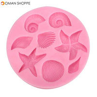 3D Silicone Sea Shells Starfish Sea Snail Fondant Cake Chocolate Mold Mould Cake Decoration