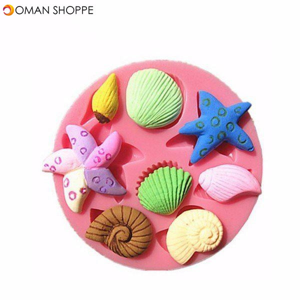 3D Silicone Sea Shells Starfish Sea Snail Fondant Cake Chocolate Mold Mould Cake Decoration