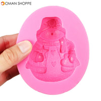 3D Snowman Silicone Candle Cake Mold Soap Craft Handmade Decorating Baking Mold Tools