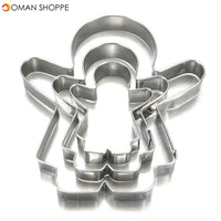 3Pcs Christmas Gingerbread Man Cookie Cutter Stainless Steel Biscuit Mold