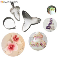 3Pcs Moth Orchid Stainless Steel Cookie Cutter Fondant Cake Mold