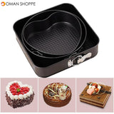 3pcs/set Non-Stick Springform Pan Removable Bottom Bakeware Carbon Steel Cake Molds Round/heart/square Cake Baking Pan B