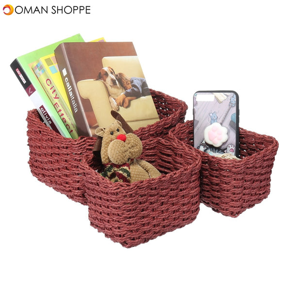 3PCS/Set Storage Basket Plastic Crate School Office Kitchen Pharmacy Tidy Organiser