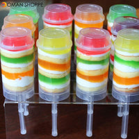 40 pcs Pushable Cake Holders Push Cake Mold Cylinder Shaped Cake Pusher Push Pops Plastic Containers with Lids Size: 17x5 cms