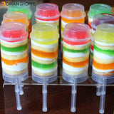 40 pcs Pushable Cake Holders Push Cake Mold Cylinder Shaped Cake Pusher Push Pops Plastic Containers with Lids Size: 17x5 cms