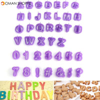 40PCS Plastic Alphabet Letter Cake Biscuit Baking Mould Fondant Cookie Cutters