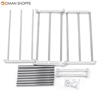 495-850mm Storage Shelf Double-layer Multi-function Telescopic Framework Kitchen Storage Rack