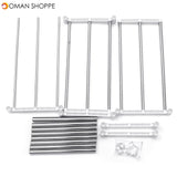 495-850mm Storage Shelf Double-layer Multi-function Telescopic Framework Kitchen Storage Rack