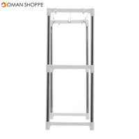 495-850mm Storage Shelf Double-layer Multi-function Telescopic Framework Kitchen Storage Rack