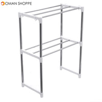 495-850mm Storage Shelf Double-layer Multi-function Telescopic Framework Kitchen Storage Rack