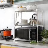 495-850mm Storage Shelf Double-layer Multi-function Telescopic Framework Kitchen Storage Rack