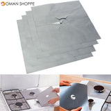 Honana 4PCS Kitchen Reusable Aluminum Foil Gas Stove Burner Cover Protector Liner Clean Mat Pad