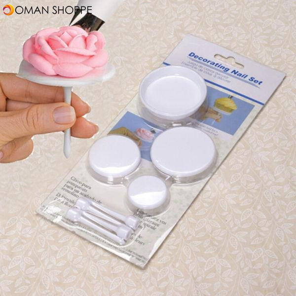 4pcs Cup Cake Stand Icing Cream Flower Decorating Nail Set Baking Tools