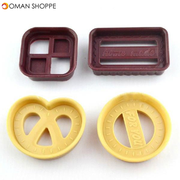 4pcs Geometry Design Cutter Fondant Cake Cookies Sugarcraft Mold