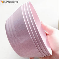 4pcs Pink Kitchen Wheat Straw Tableware Reusable Household Dishware Kids Adult Spoon Fork Cup Salad Soup Bowl Plate