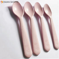 4pcs Pink Kitchen Wheat Straw Tableware Reusable Household Dishware Kids Adult Spoon Fork Cup Salad Soup Bowl Plate