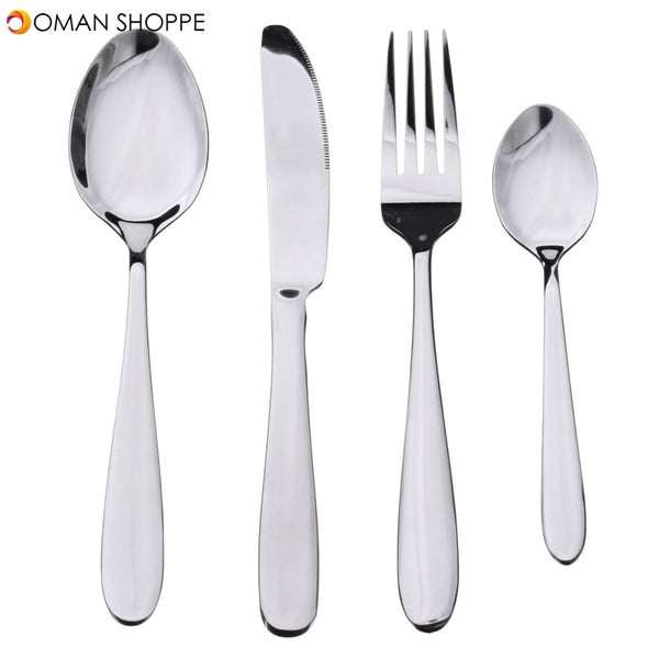 4Pcs Stainless Steel Flatware Dinnerware Cutlery Fork Spoons Tableware Set for Kitchen Dinner Table Tool