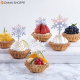 4pcs/lot White Silver Acrylic Snowflake Cake Topper DIY Christmas Cake Decor Birthday Cupcake Toppers Birthday Party Decoration