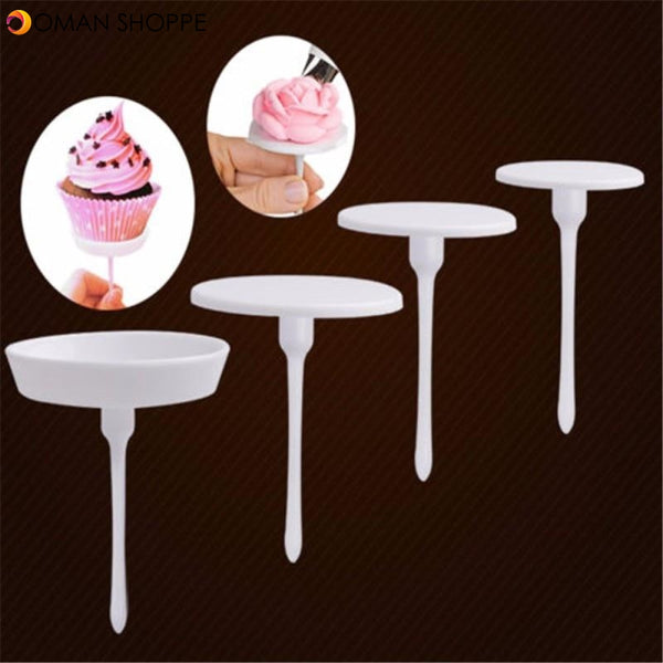 4pcs/set Cake Cupcake Stand Icing Cream Decorating Tool Cake Flower Needle Nail Baking Tools