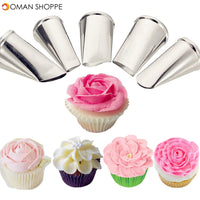 5 PCS Flower Petal Icing Piping Nozzle Cake Decorating Pastry Baking Tools