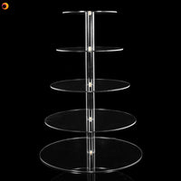 5 Tier Acrylic Cupcake Cake Stand Party Wedding Birthday Cake Tower Display Holder Decorations