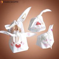 50 Pcs Rabbit Ear Cookie Bags Plastic Candy Biscuit Packaging Bag Wedding Party Supplies