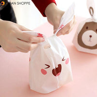 50 Pcs Rabbit Ear Cookie Bags Plastic Candy Biscuit Packaging Bag Wedding Party Supplies