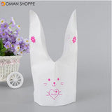 50 Pcs Rabbit Ear Cookie Bags Plastic Candy Biscuit Packaging Bag Wedding Party Supplies