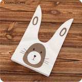 50 Pcs Rabbit Ear Cookie Bags Plastic Candy Biscuit Packaging Bag Wedding Party Supplies