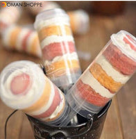 50 pieces Lot Pushable Cake Holders Push Cake Molder Rainbow Cake Pusher Push Pops Plastic Containers with Lids