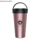 500ML Portable Coffee Vacuum Flasks Insulated Mugs Hot & Cold Cup With Handle Leakproof Stainless Steel Thermos Flask Tea Water Bottle