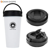 500ML Portable Coffee Vacuum Flasks Insulated Mugs Hot & Cold Cup With Handle Leakproof Stainless Steel Thermos Flask Tea Water Bottle