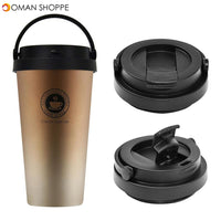 500ML Portable Coffee Vacuum Flasks Insulated Mugs Hot & Cold Cup With Handle Leakproof Stainless Steel Thermos Flask Tea Water Bottle